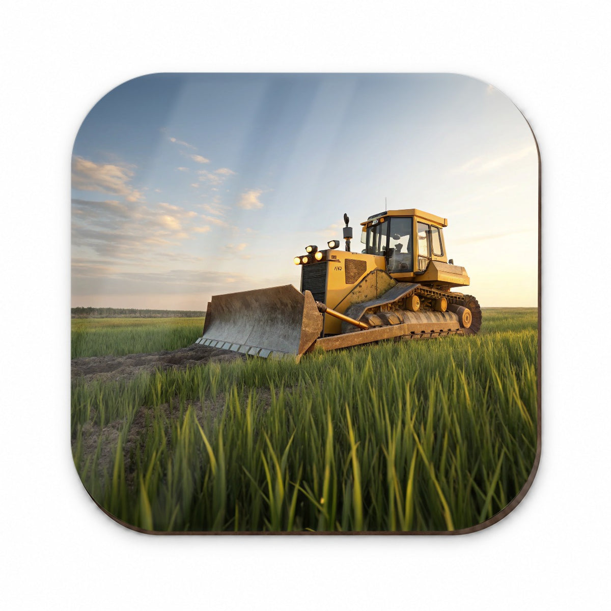 Bulldozer In Grass Field Fridge Magnet