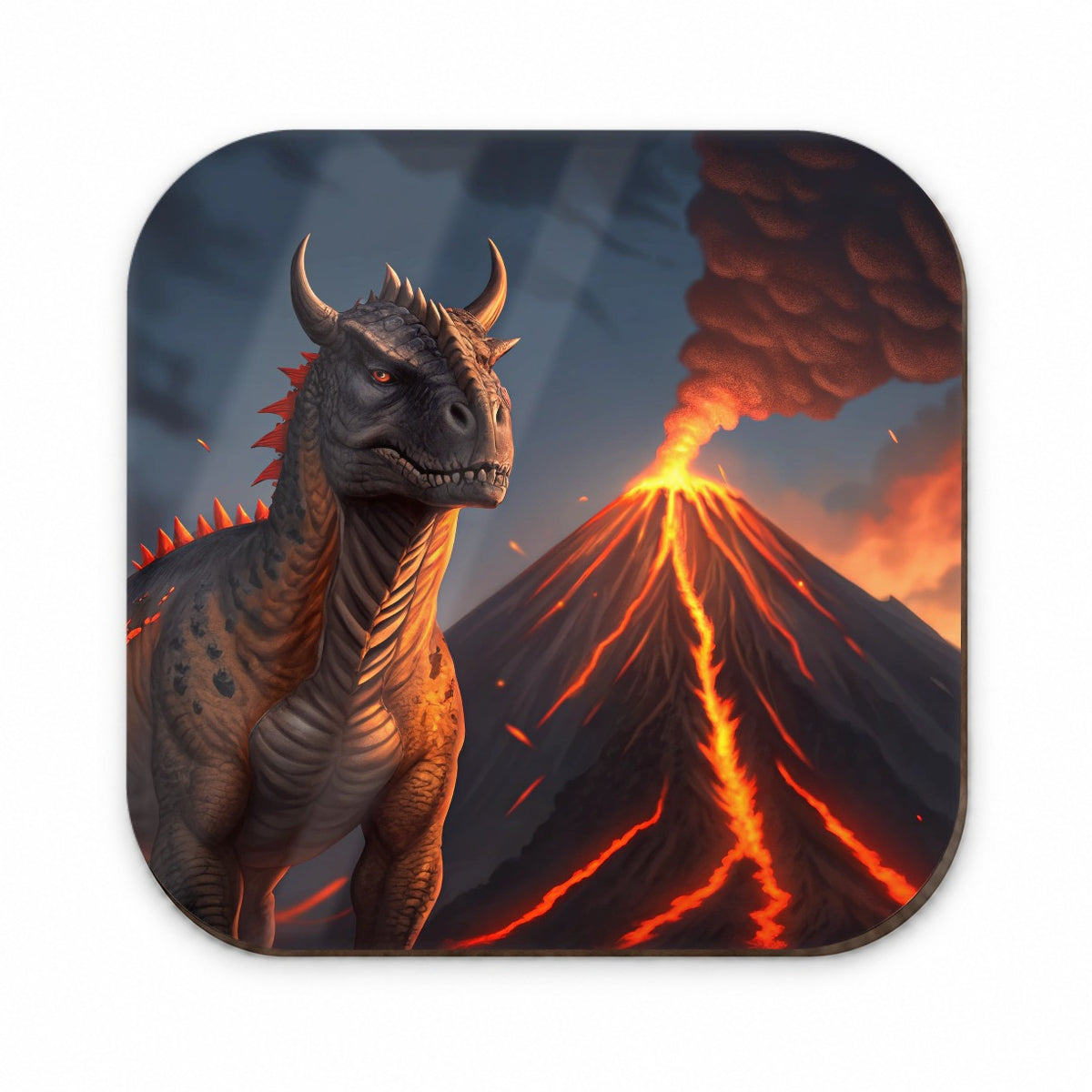 Carnotaurus Volcano Dinosaur Fridge Magnet