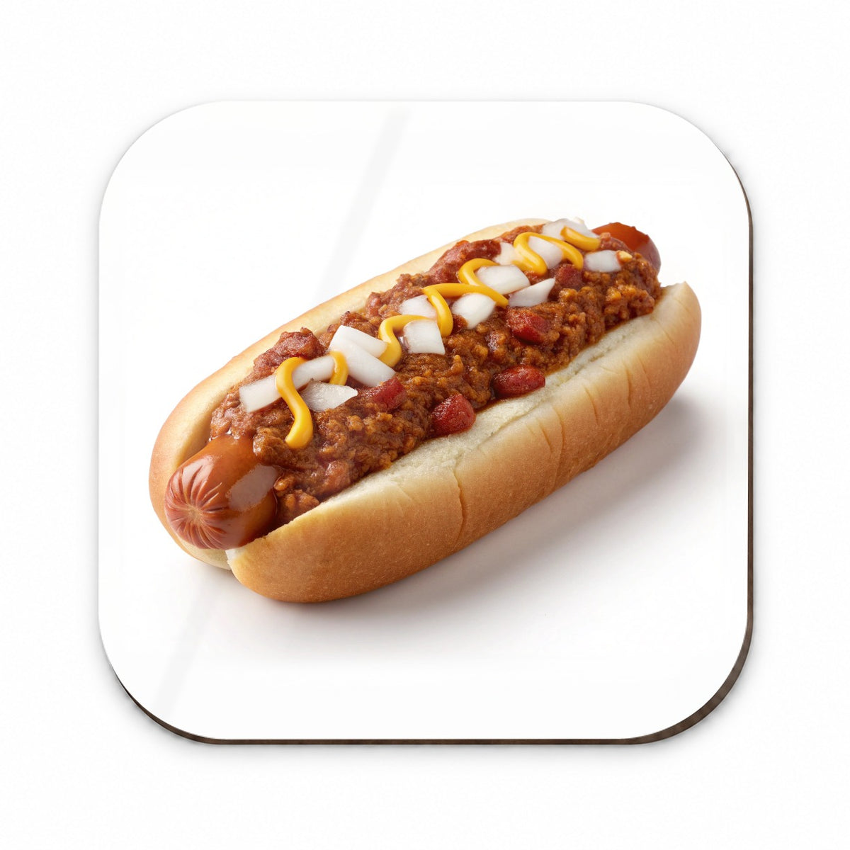 Chili Hot Dog Bun Fridge Magnet