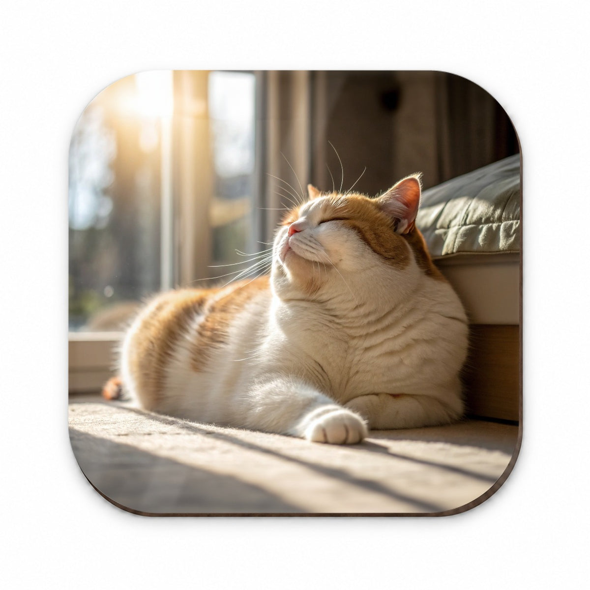 Chubby Cat Lying Down Photo Fridge Magnet