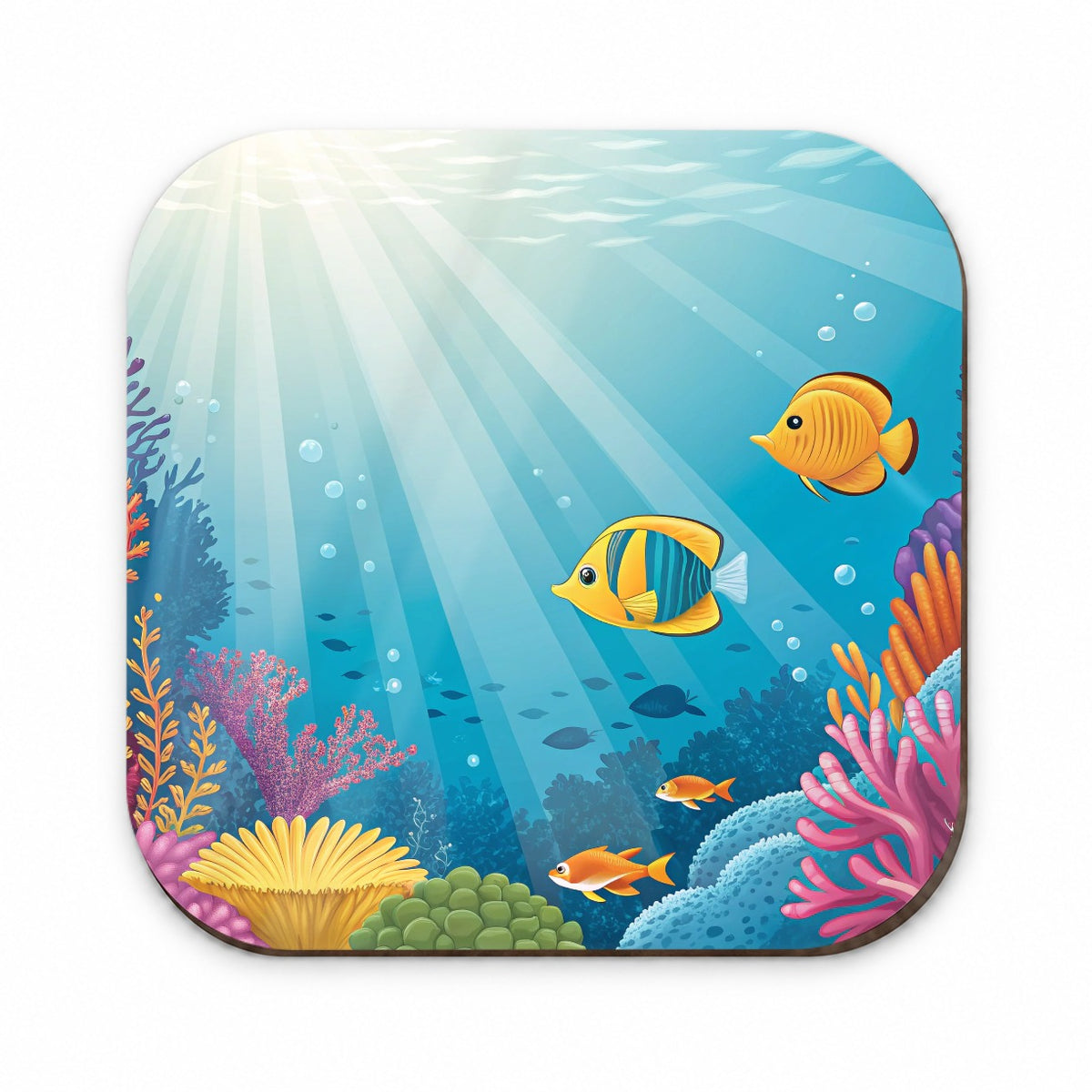 Colorful Fish Coral Light Rays Tropical Ocean Fridge Magnet