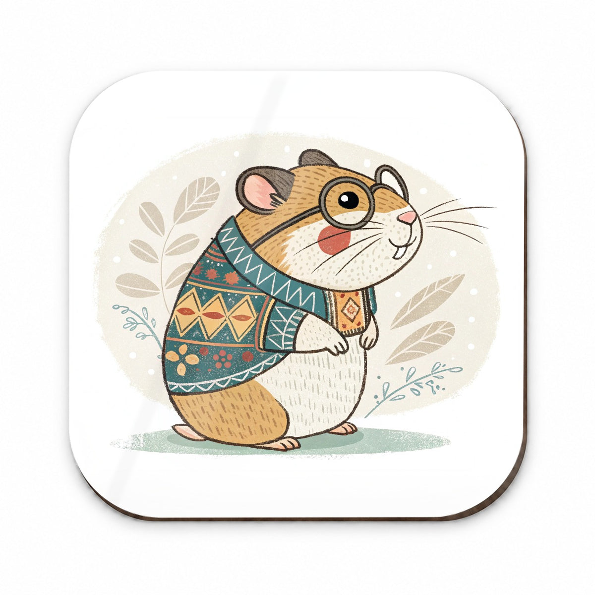 Cool Hamster Wearing Glasses Retro Illustration Fridge Magnet