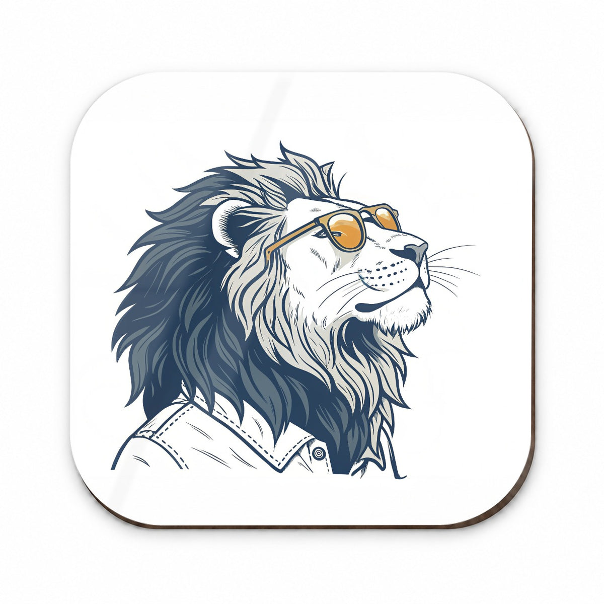 Cool Lion Wearing Glasses Minimalist Illustration Fridge Magnet