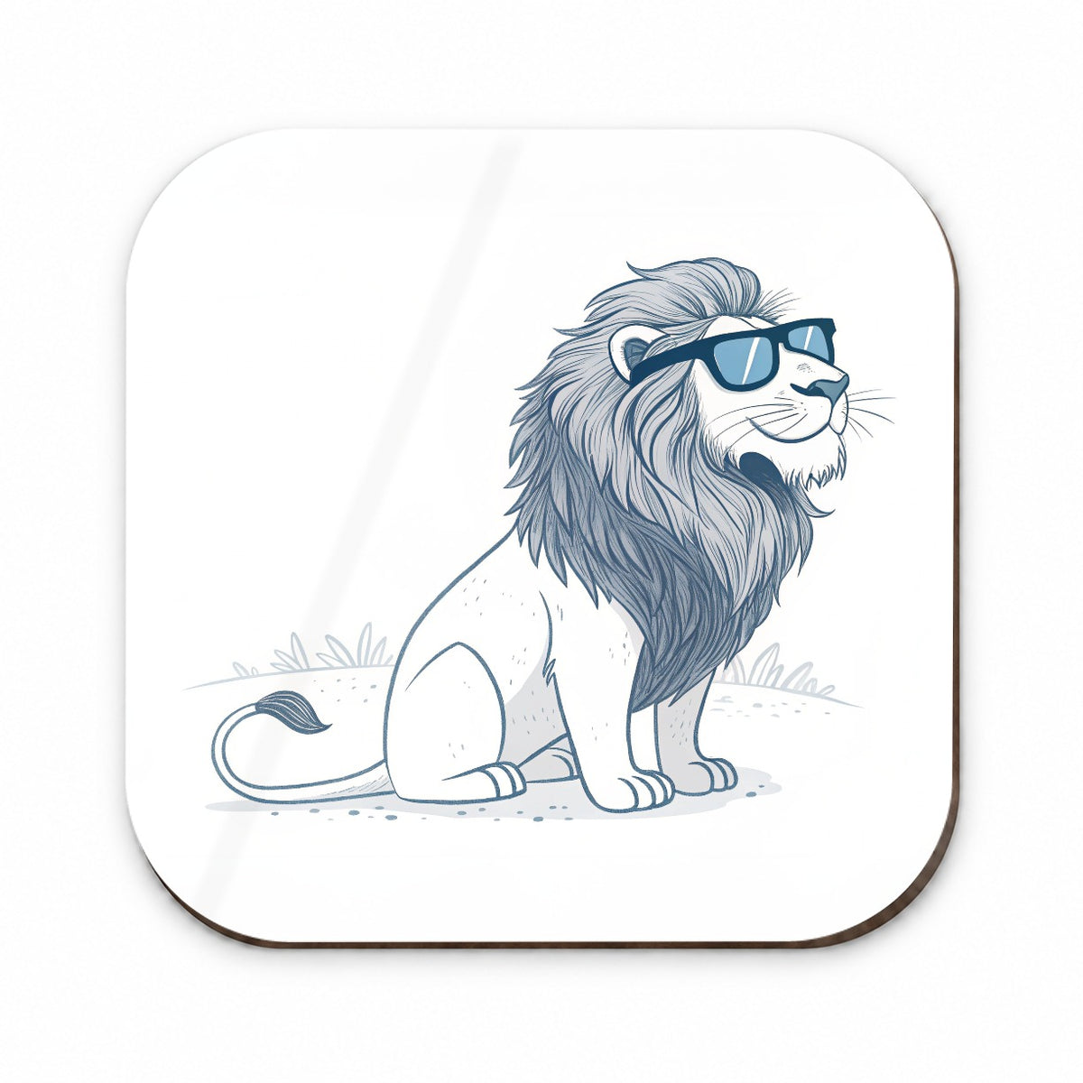 Cool Lion Wearing Sunglasses Minimalist Illustration Fridge Magnet