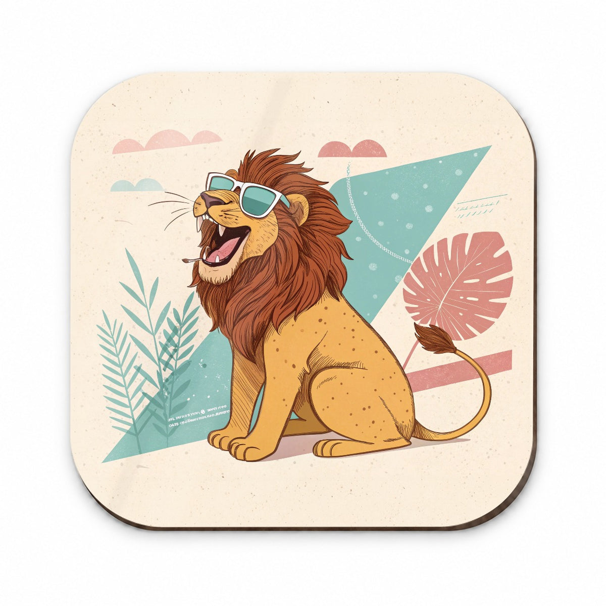 Cool Lion Wearing Sunglasses Retro Illustration Fridge Magnet