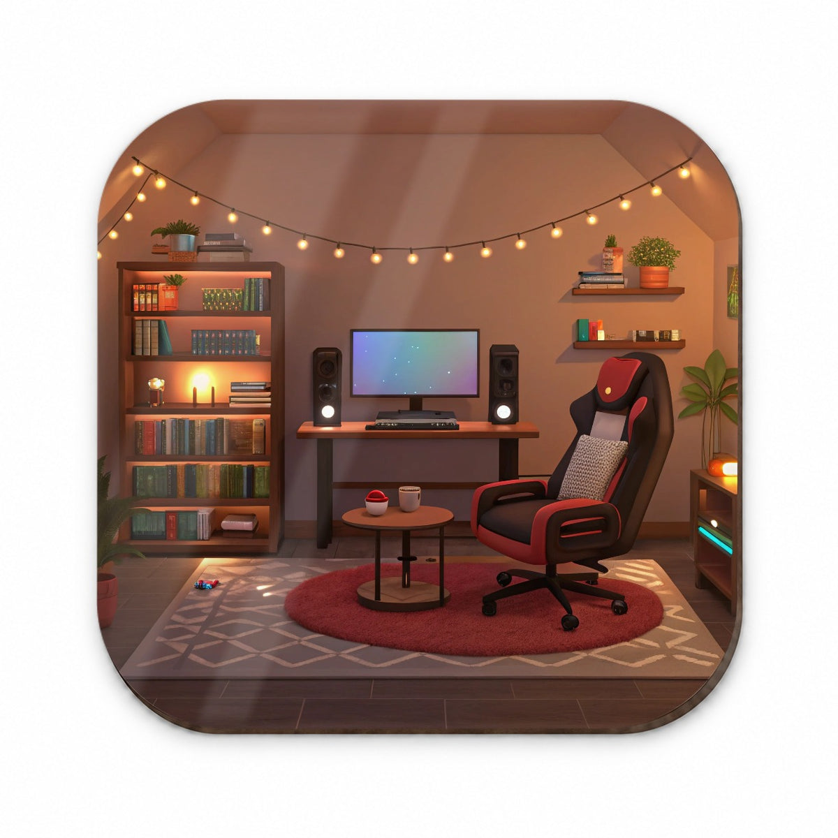 Cozy Gaming Setup Fridge Magnet
