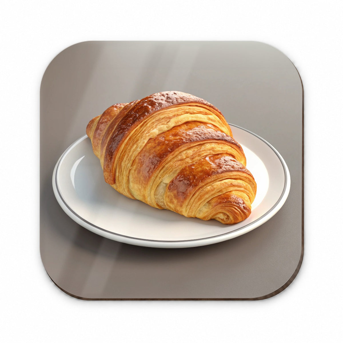 Croissant On Plate Fridge Magnet