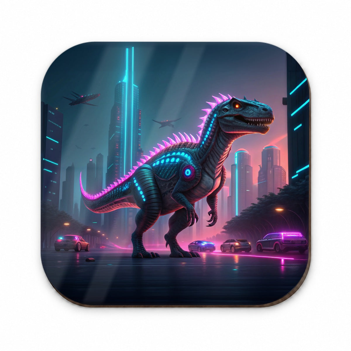 Cyberpunk Dinosaur Fridge Magnet