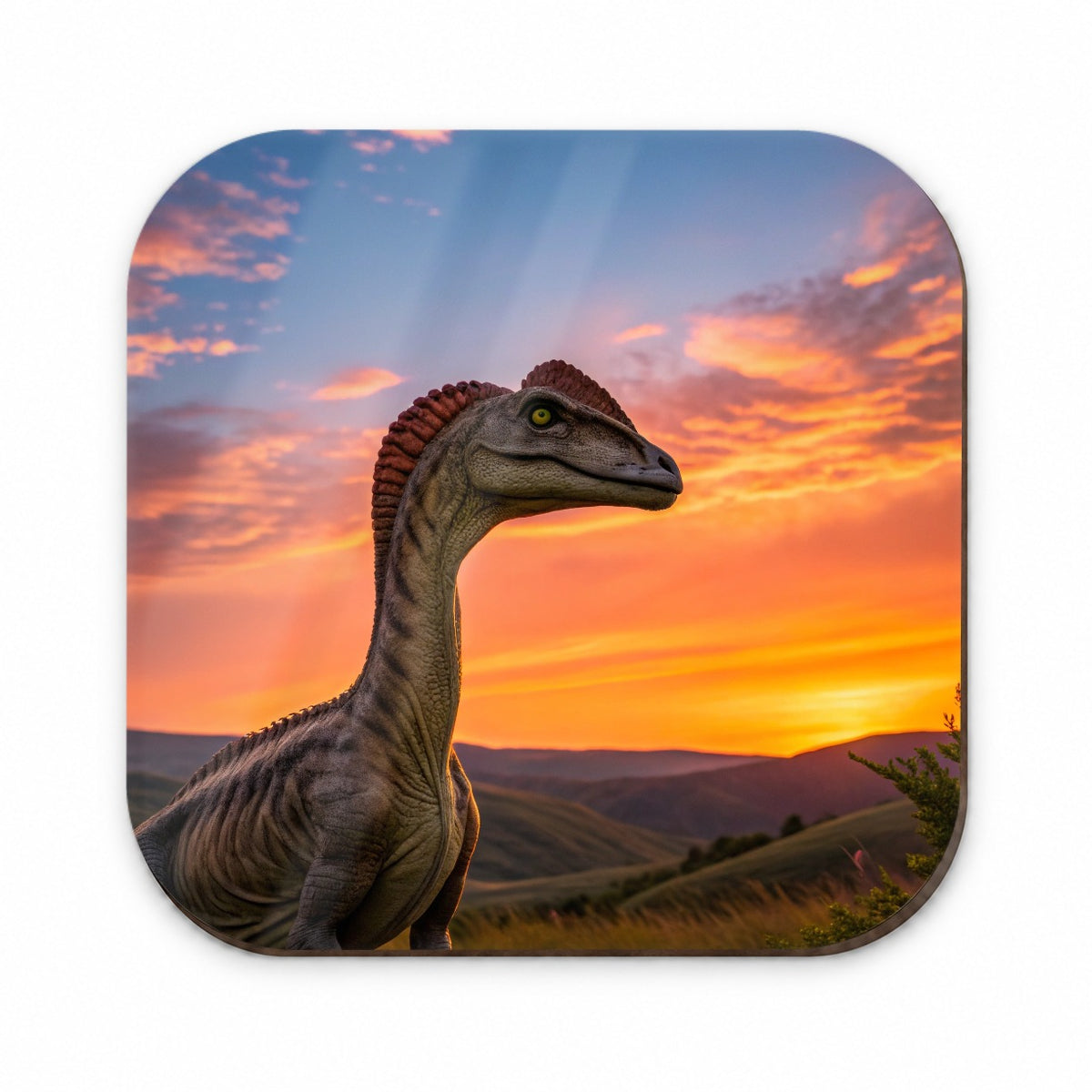 Dilophosaurus Sunset Sunrise Dinosaur Fridge Magnet