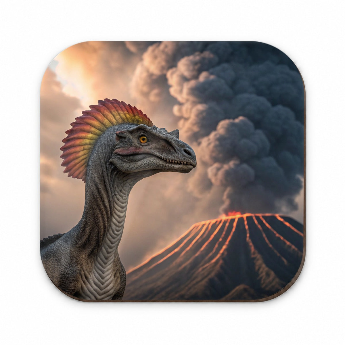 Dilophosaurus Volcano Dinosaur Fridge Magnet