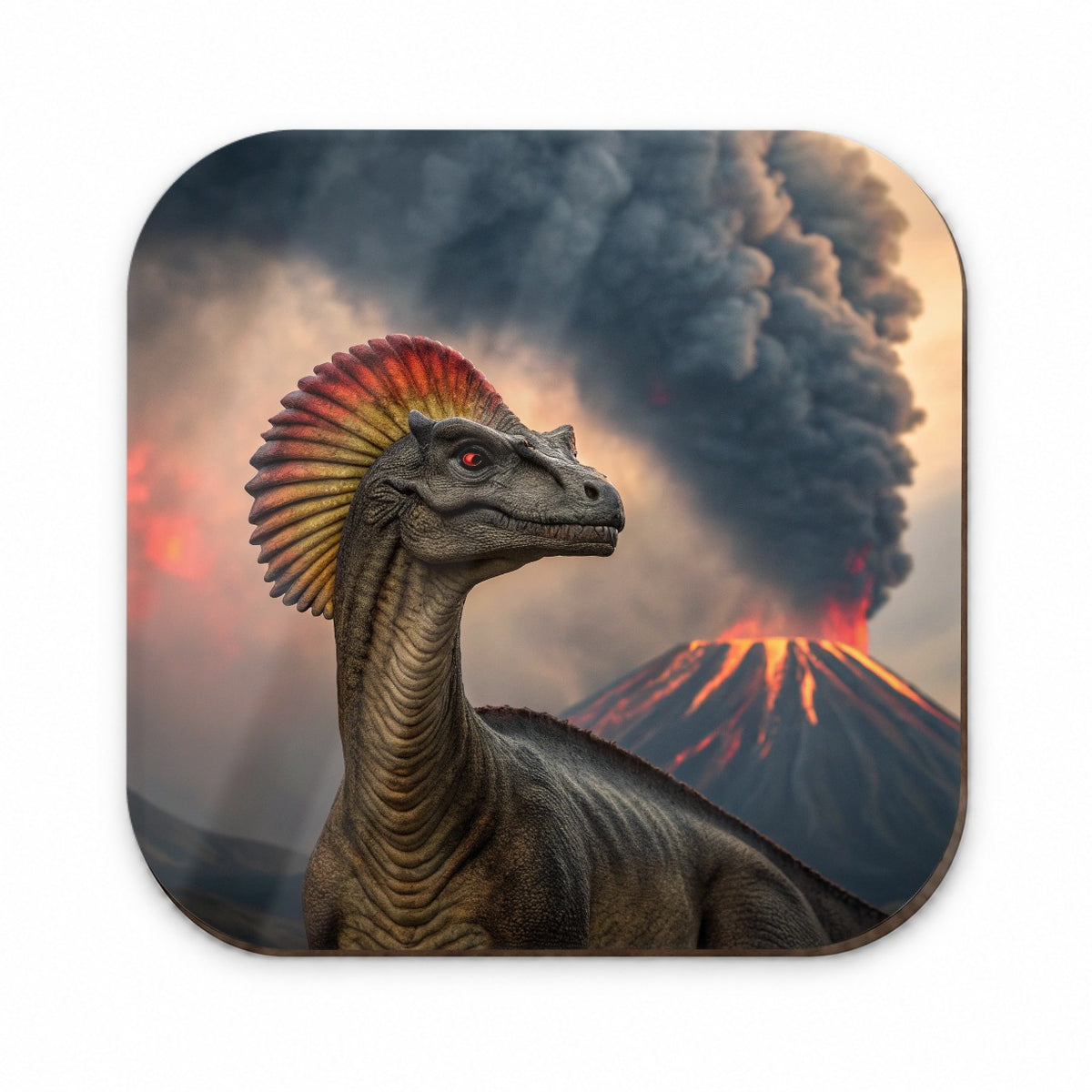 Dilophosaurus Volcano Erupting Dinosaur Fridge Magnet
