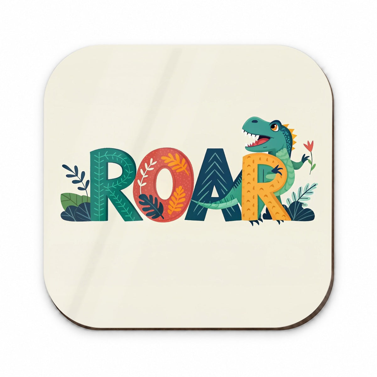 Dinosaur Roar Colorful Text Fridge Magnet