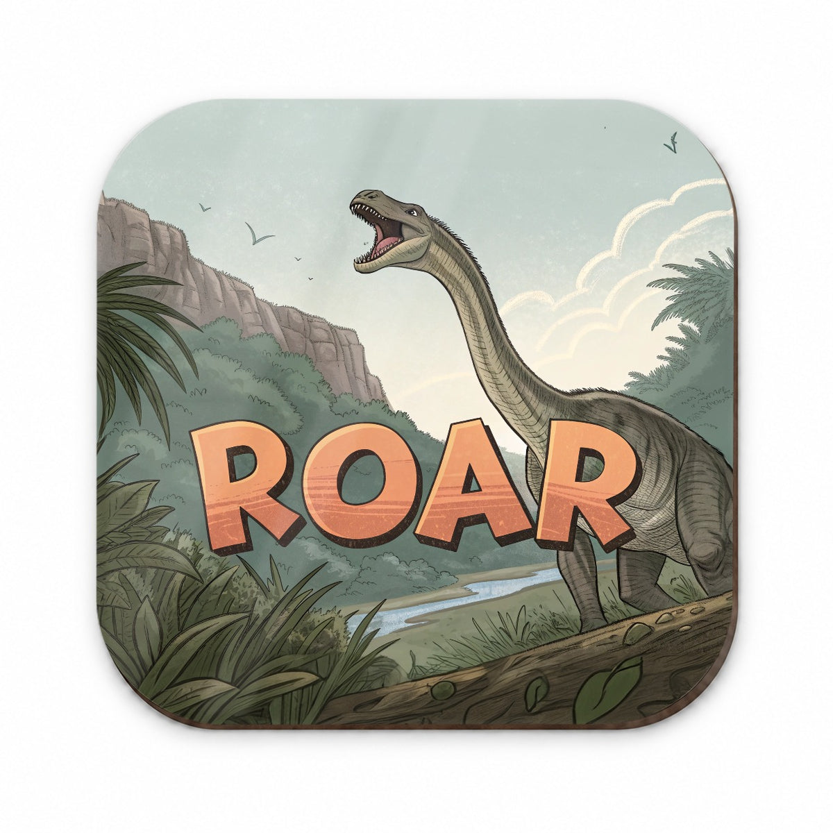 Diplodocus Roar Bold Text Dinosaur Fridge Magnet