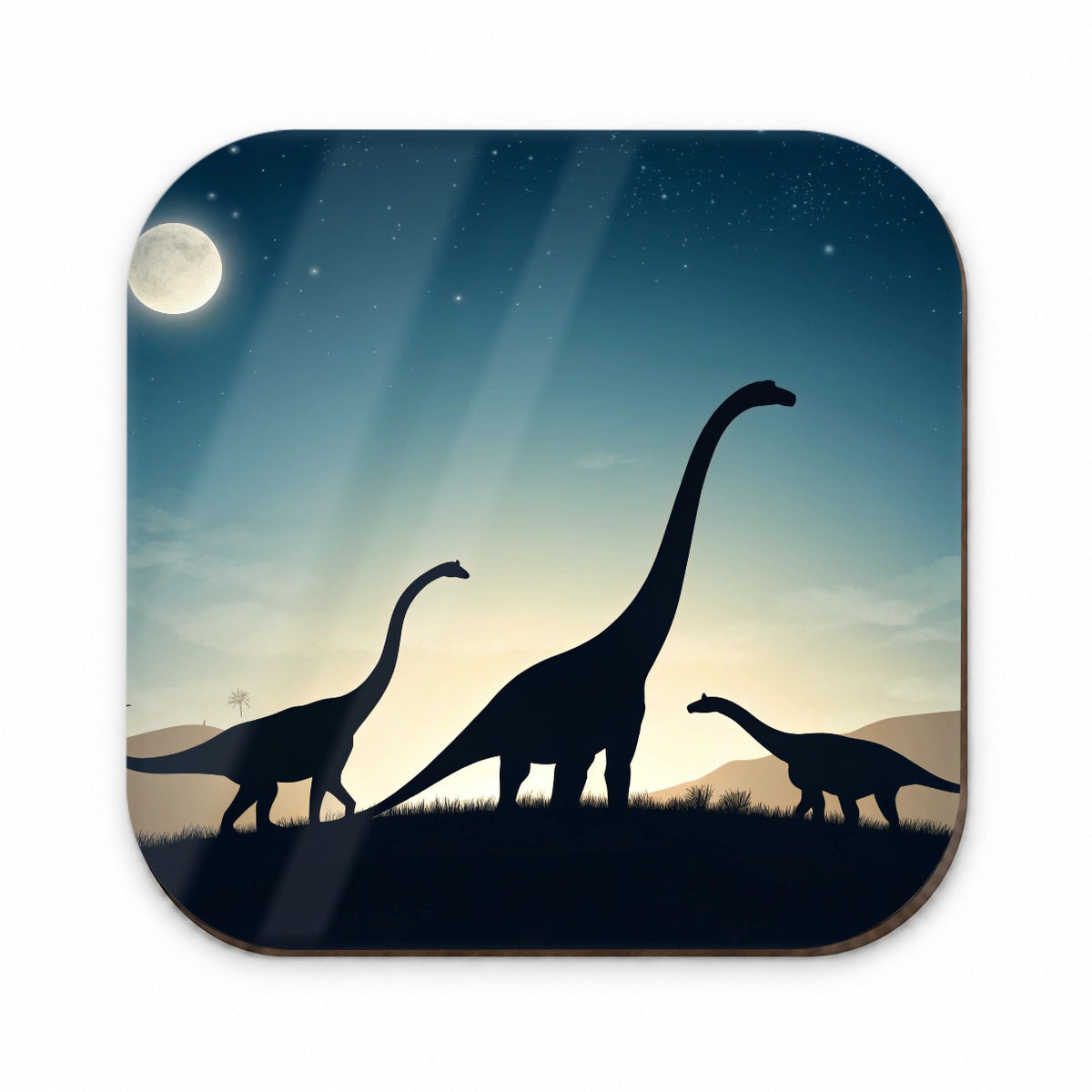 Diplodocus Silhouettes Night Dinosaurs Fridge Magnet