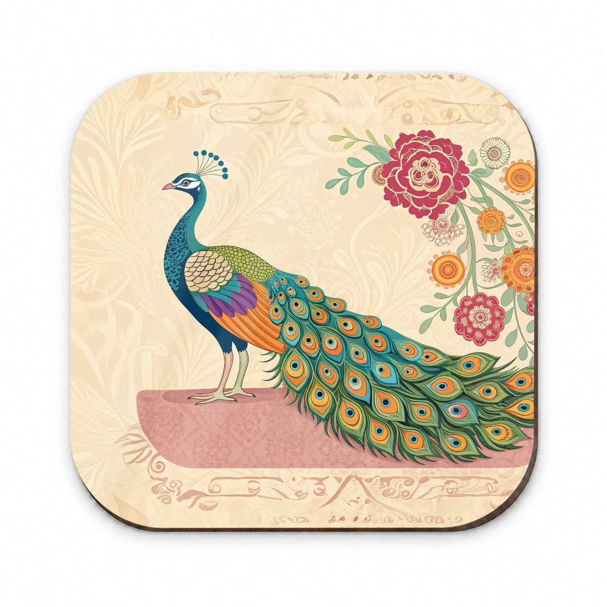 Elegant Peacock Flowers Fridge Magnet