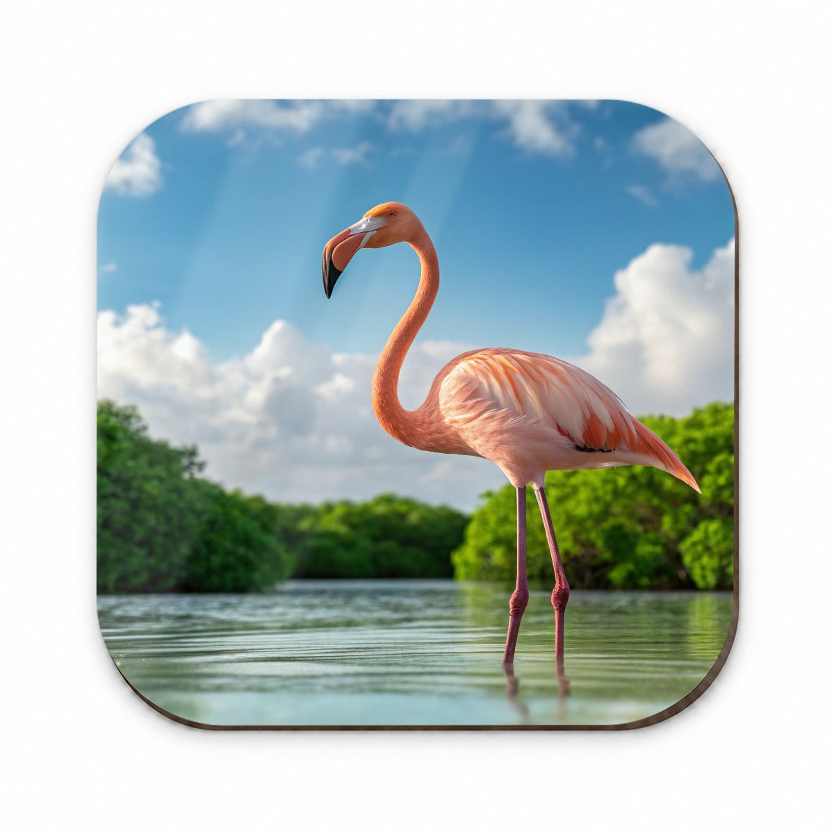 Flamingo Bird Standing In Water Fridge Magnet