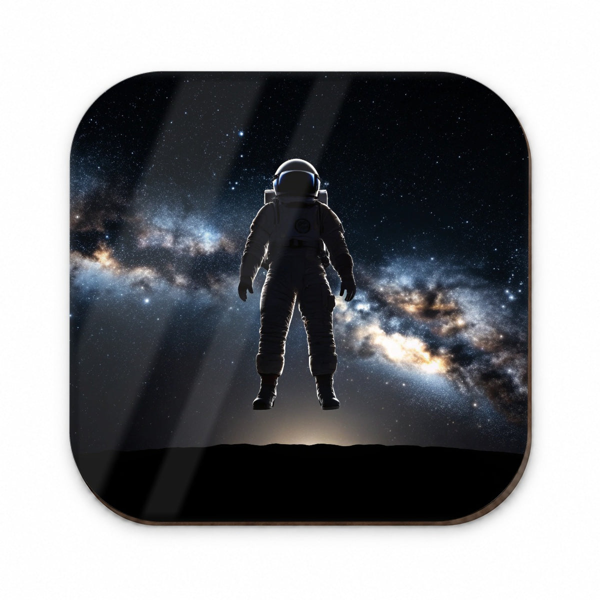 Floating Astronaut Silhouette In Space Fridge Magnet