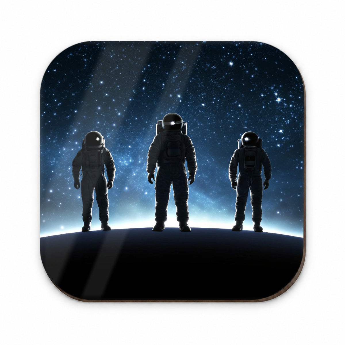 Floating Astronaut Silhouettes Outer Space Fridge Magnet