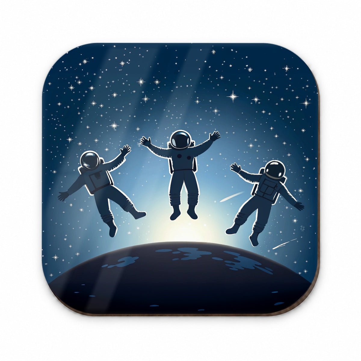 Floating Astronaut Silhouettes Space Fridge Magnet