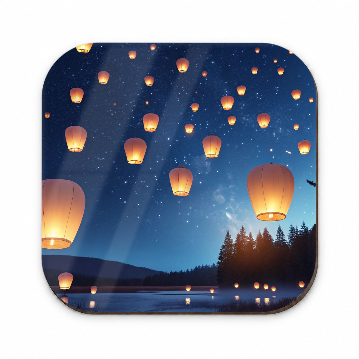Floating Lanterns Over Lake Fridge Magnet