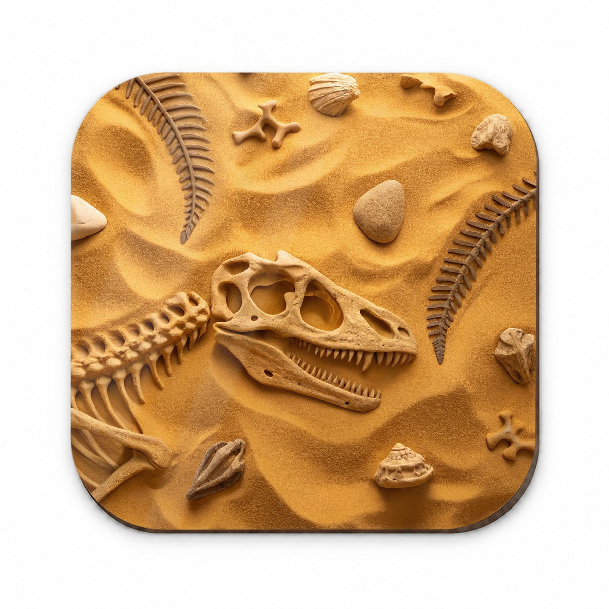 Fossils Dinosaur Bones Scattered On Sand Fridge Magnet
