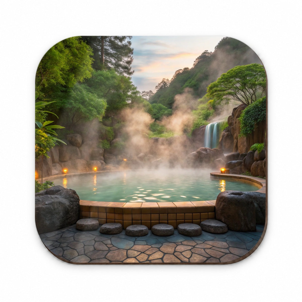 Geothermal Spa Waterfall Fridge Magnet