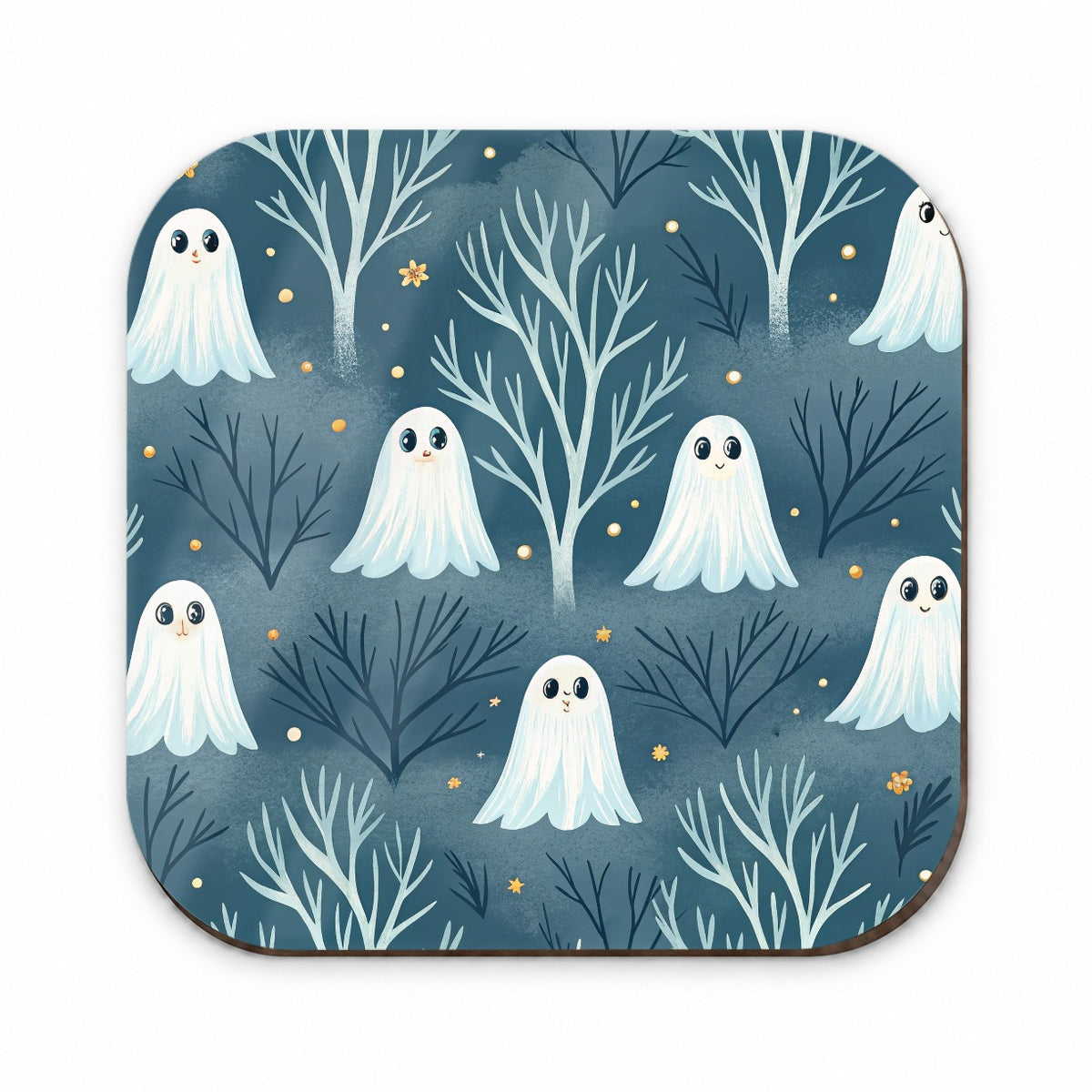 Ghosts Smiling Halloween Sparse Trees Fridge Magnet