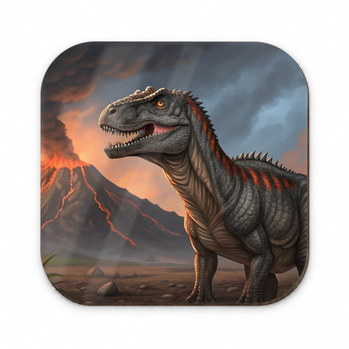 Giganotosaurus Volcano Erupting Dinosaur Fridge Magnet