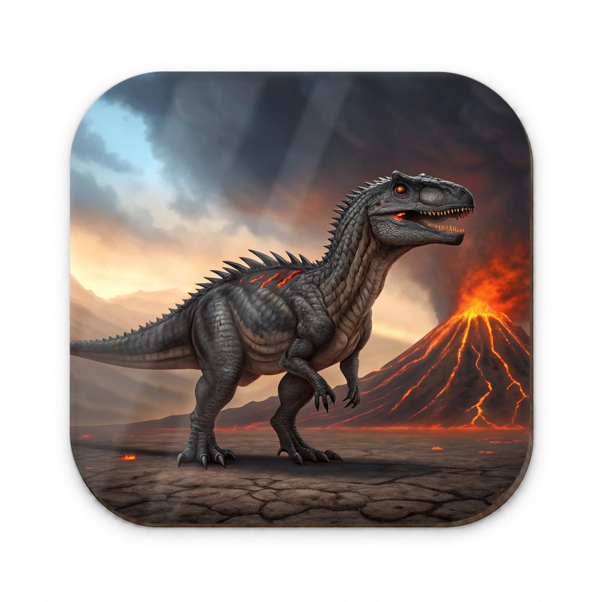 Giganotosaurus Volcano Lava Dinosaur Fridge Magnet