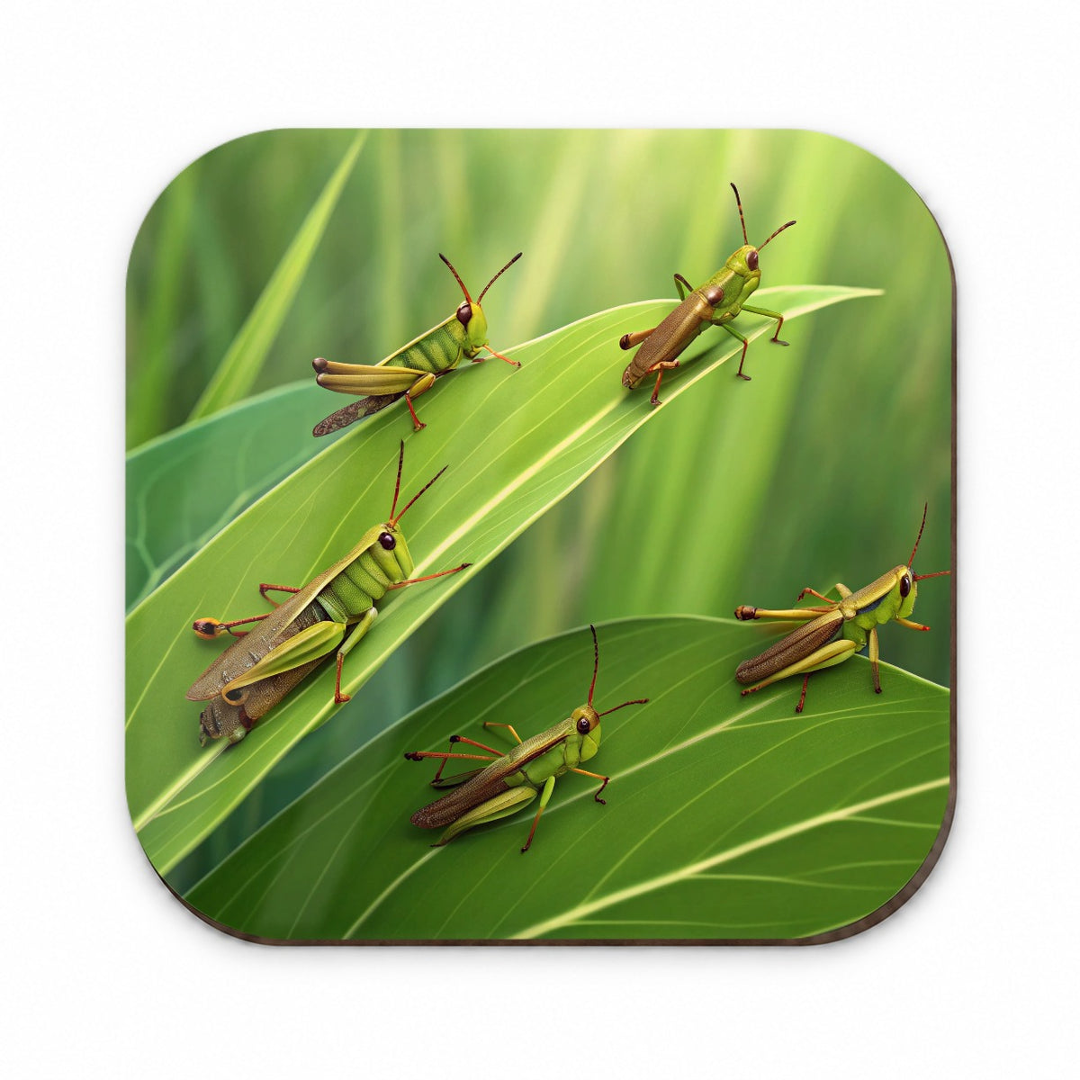 Grasshoppers On Leaves Fridge Magnet