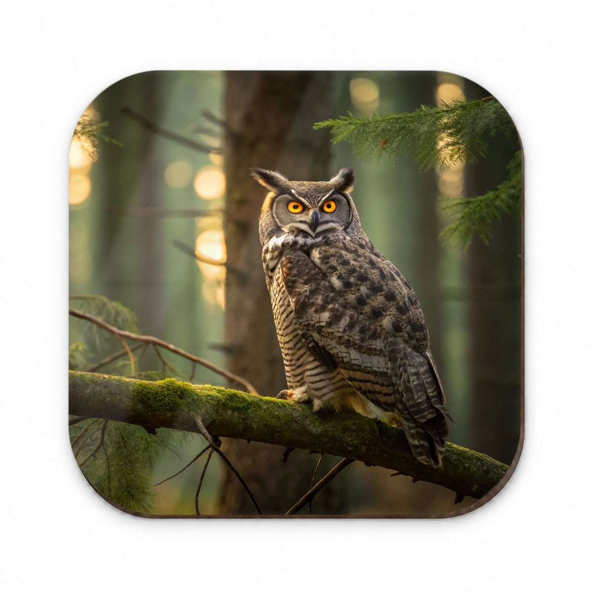 Great Horned Owl On Branch Fridge Magnet
