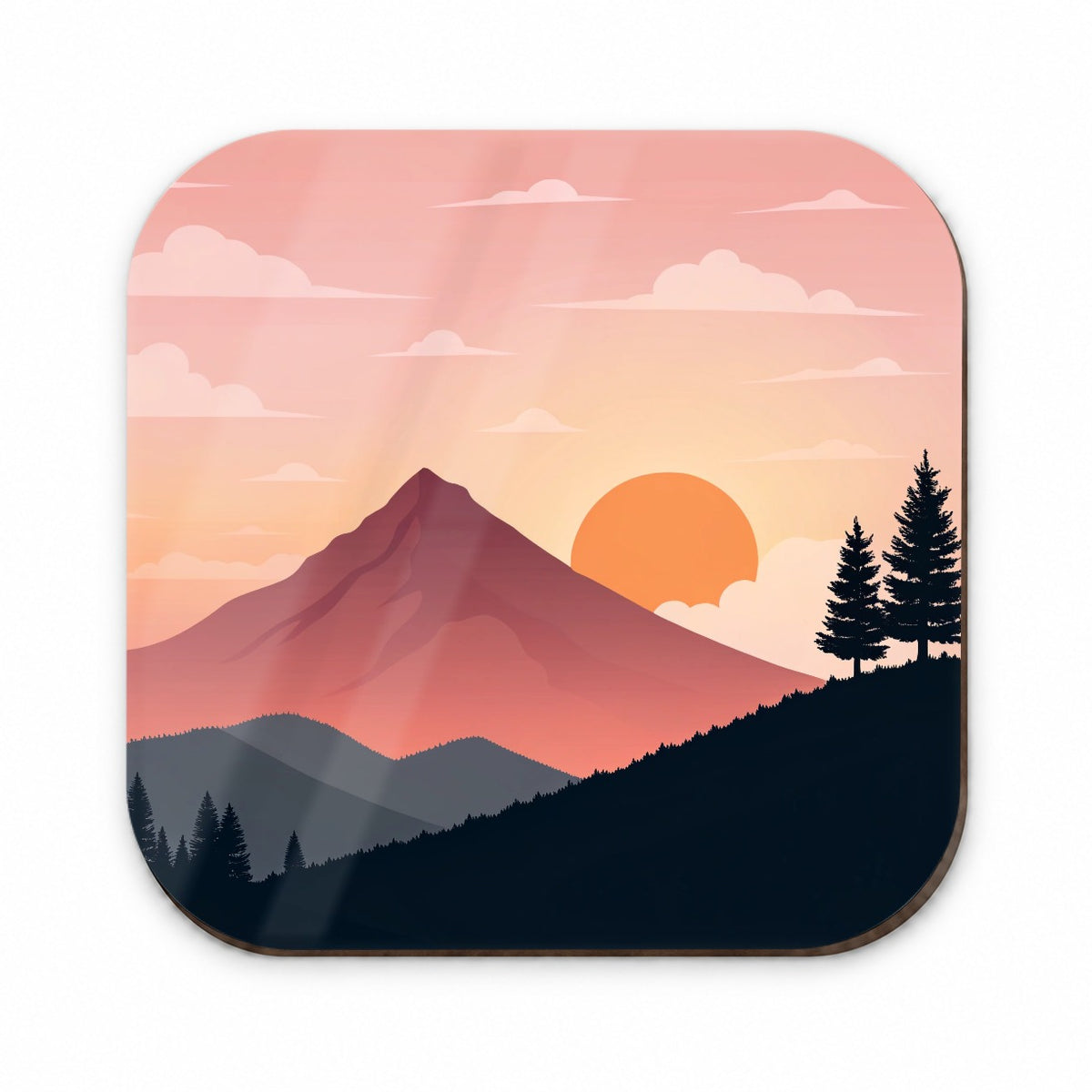 Lovely Mountain Sunset Fridge Magnet