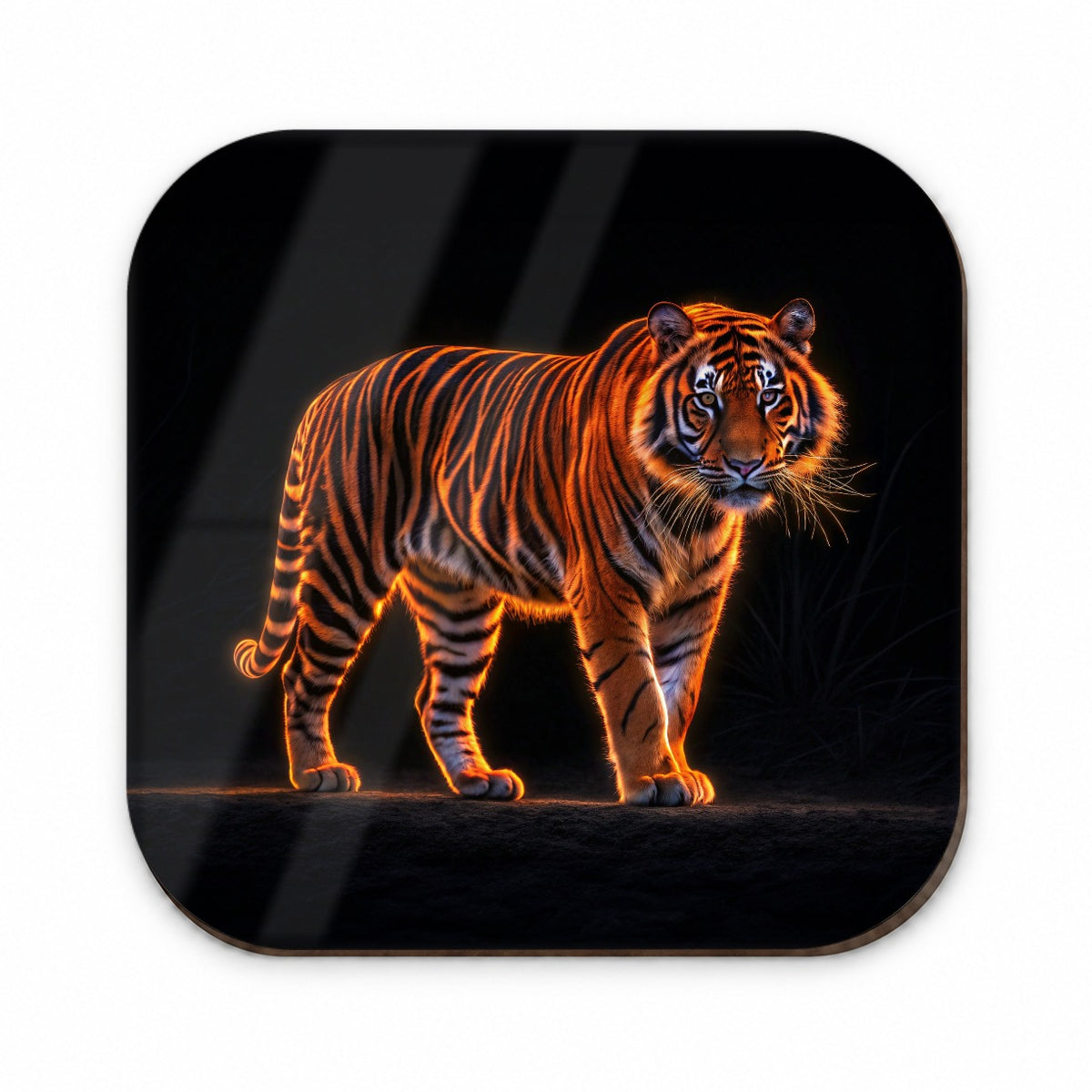 Neon Tiger Orange Fridge Magnet