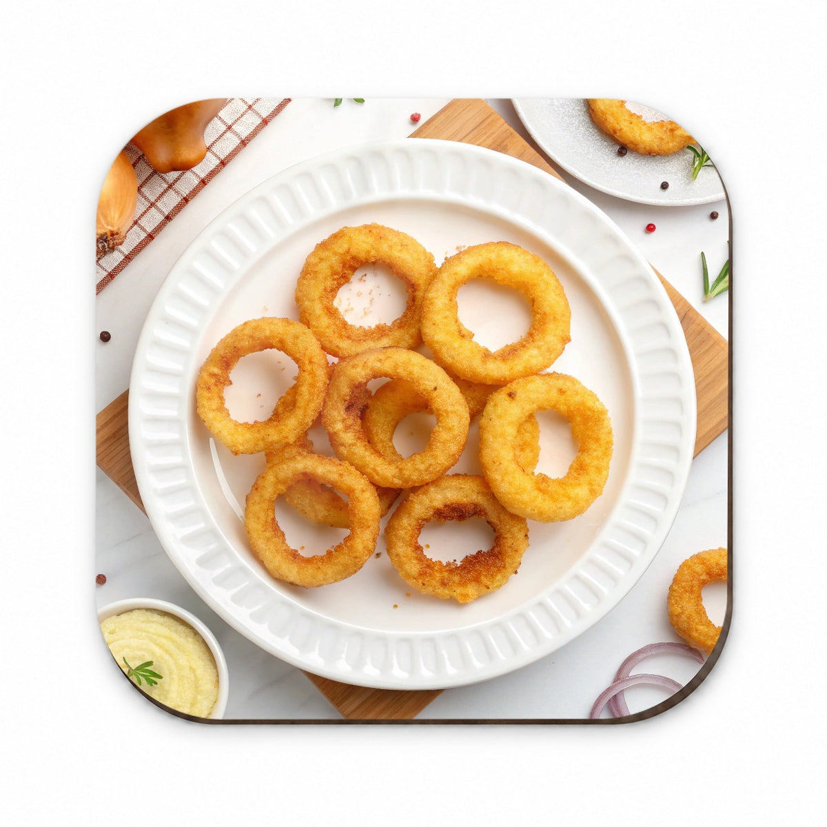 Onion Rings Plate Snack Fridge Magnet