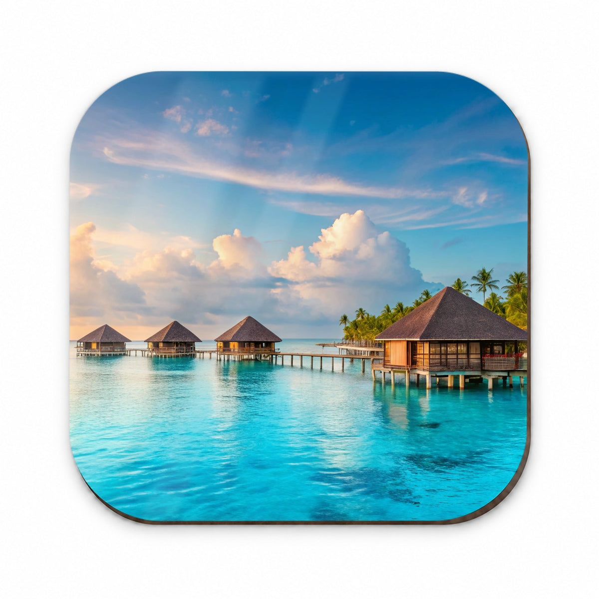 Over Water Bungalows Tropical Paradise Fridge Magnet