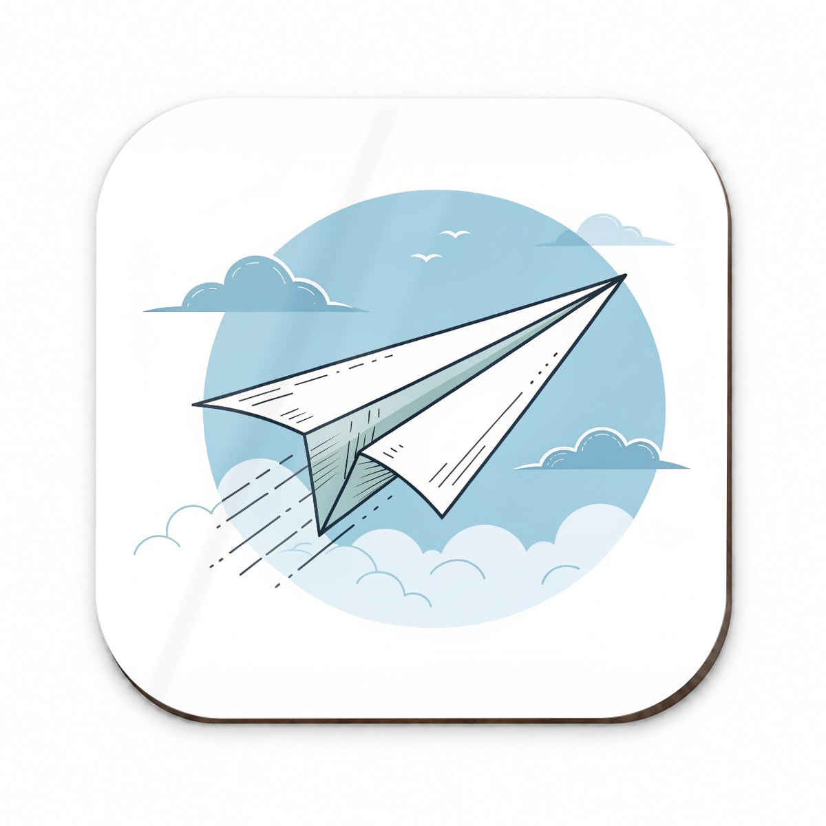Paper Airplane Illustration Flying Sky Fridge Magnet