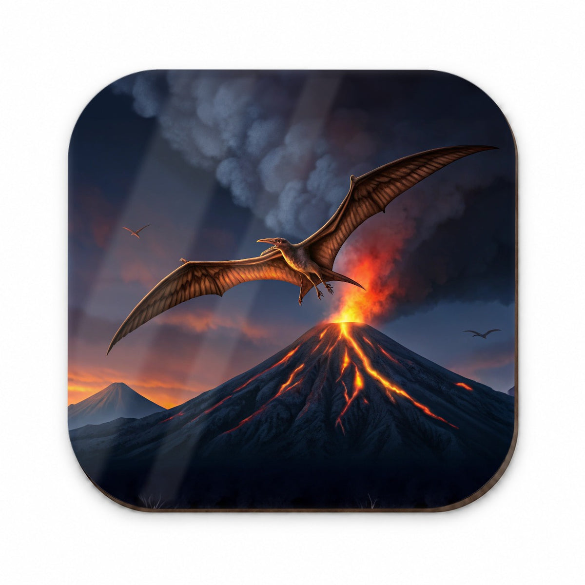 Pterodactylus Volcano Erupting Dinosaur Fridge Magnet