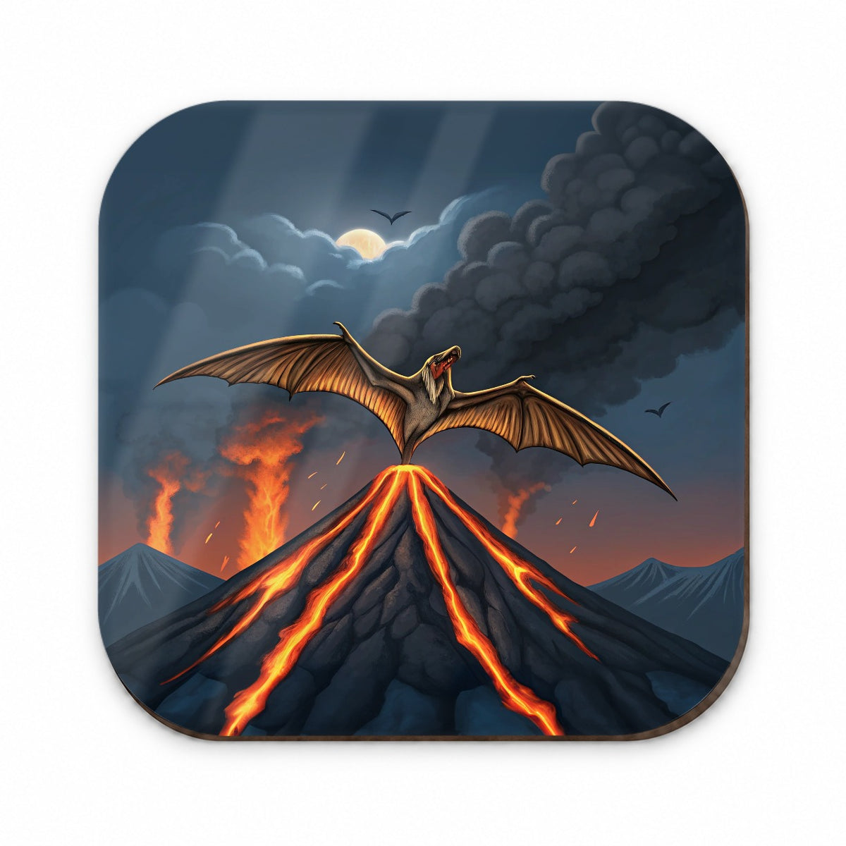 Pterodactylus Volcano Flying Dinosaur Fridge Magnet