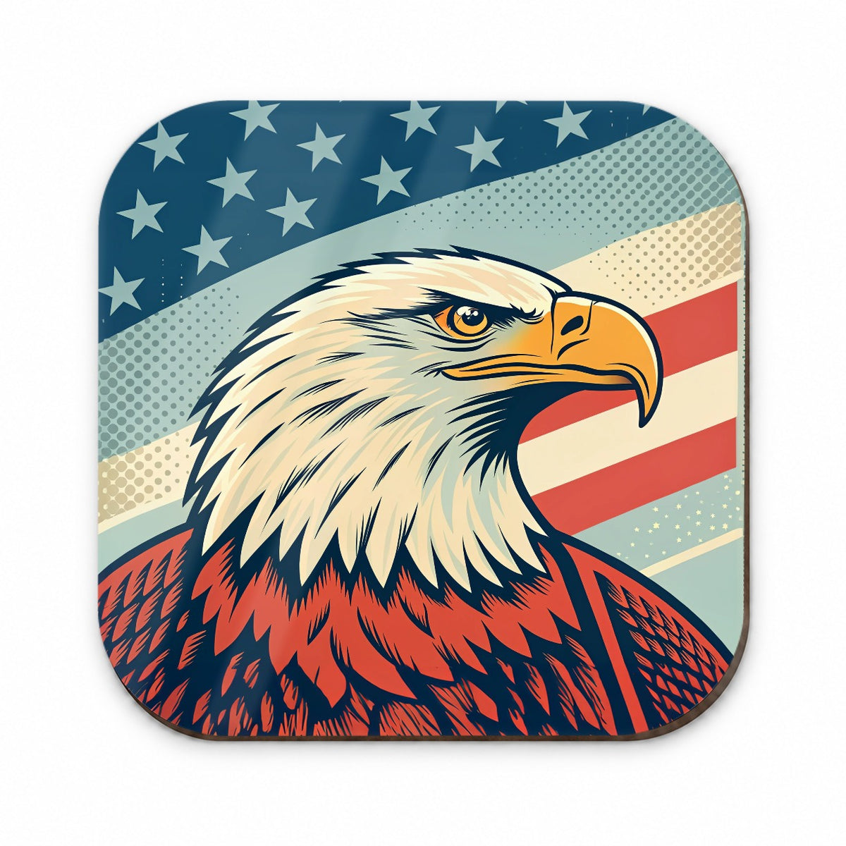 Retro Bald Eagle Patriotic USA United States Of America Fridge Magnet