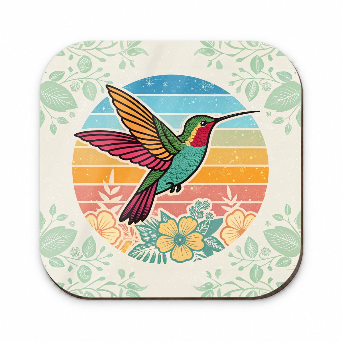 Retro Hummingbird Colorful Fridge Magnet