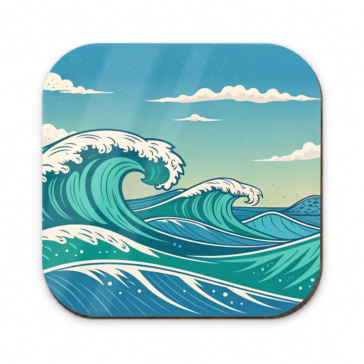 Retro Ocean Waves High Surf Fridge Magnet