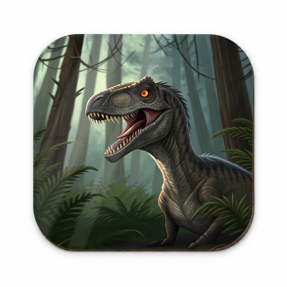 Roaring Raptor Dinosaur Forest Fridge Magnet