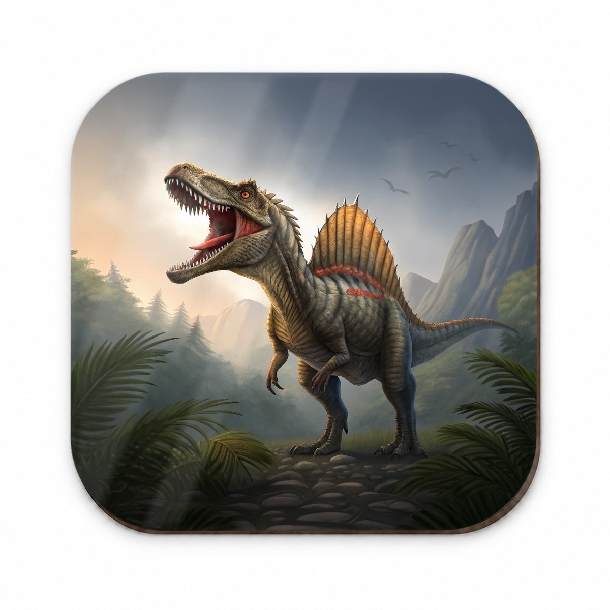 Roaring Spinosaurus Dinosaur Mountains Fridge Magnet