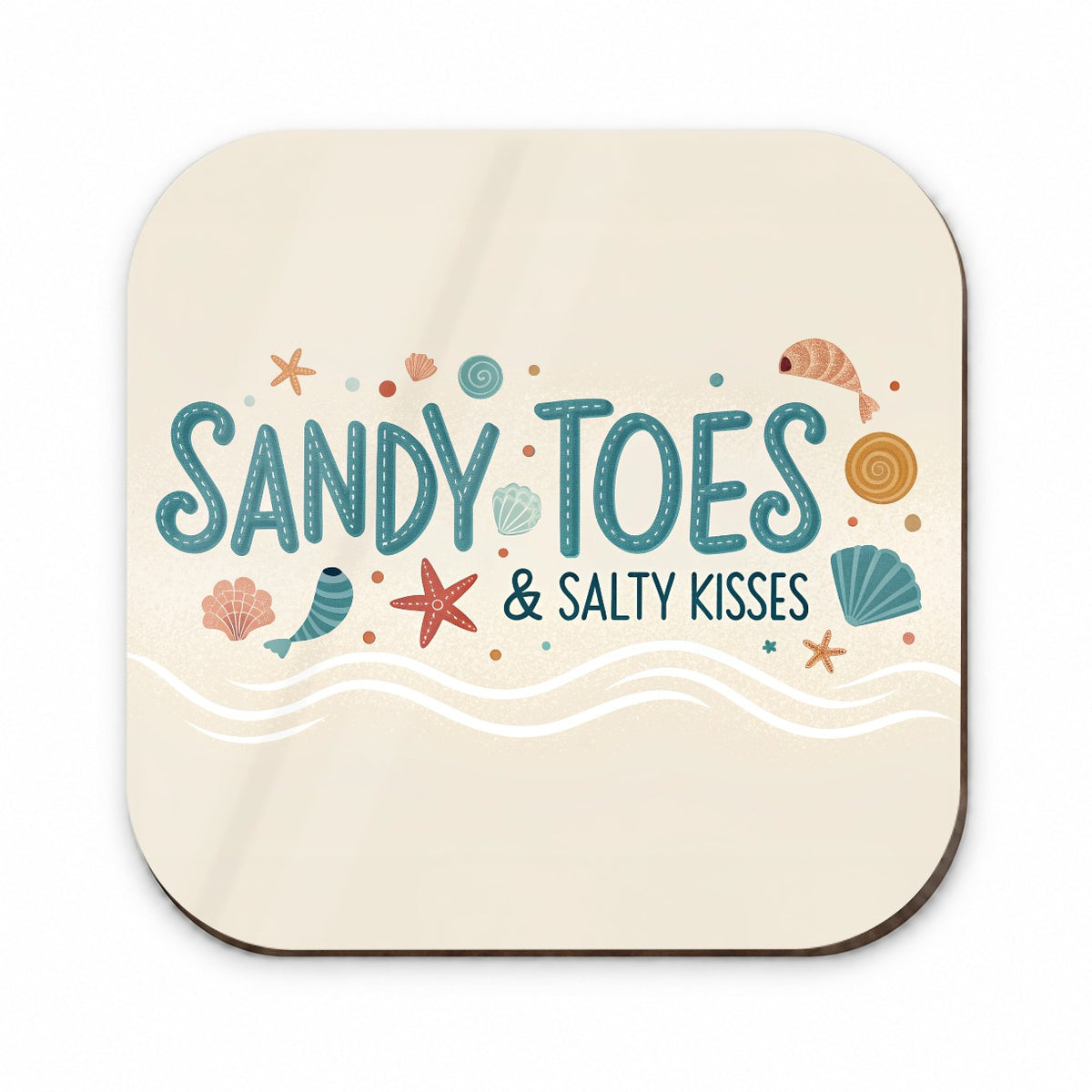 Sandy Toes Salty Kisses Ocean Beach Shells Fridge Magnet