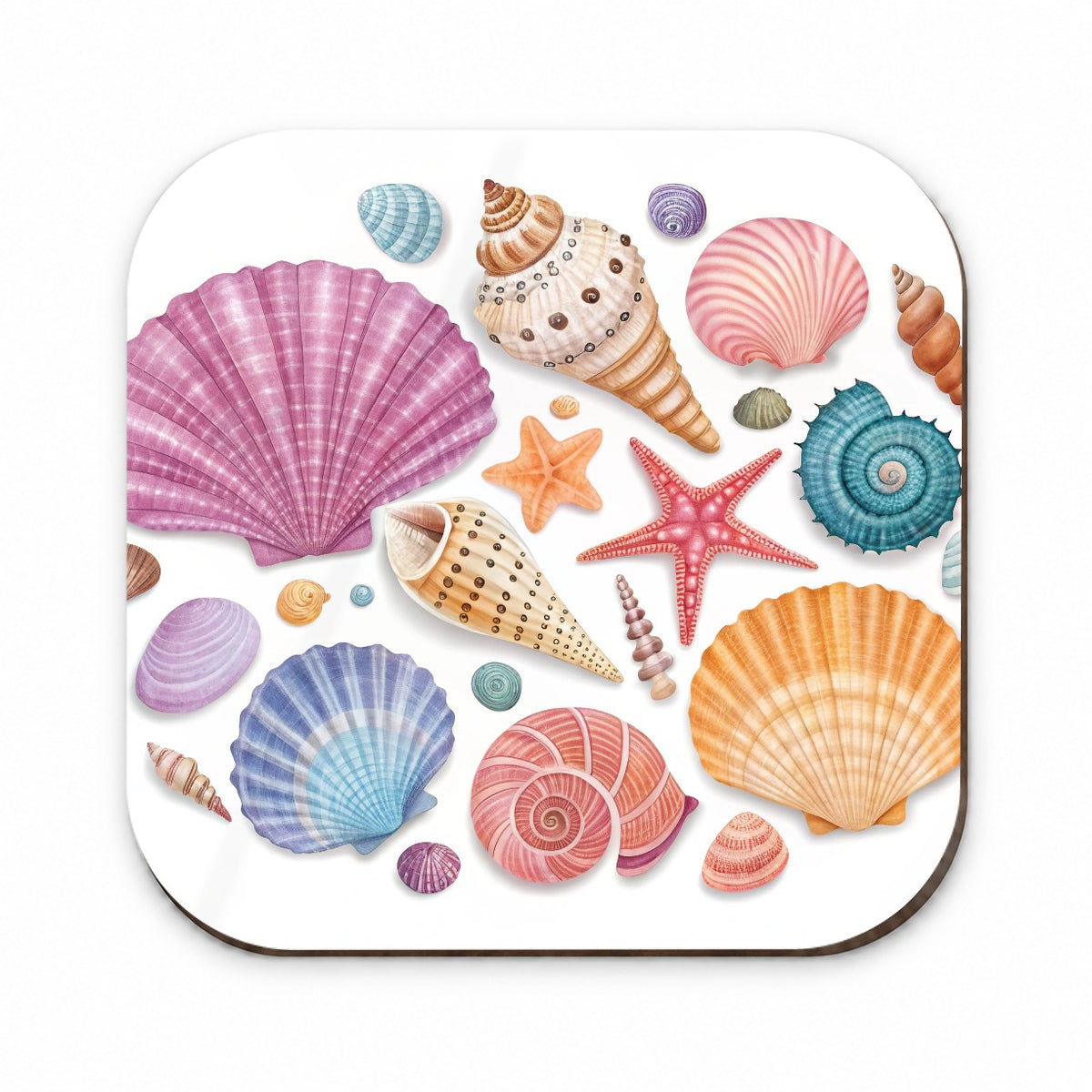 Seashell Collage Colorful Fridge Magnet