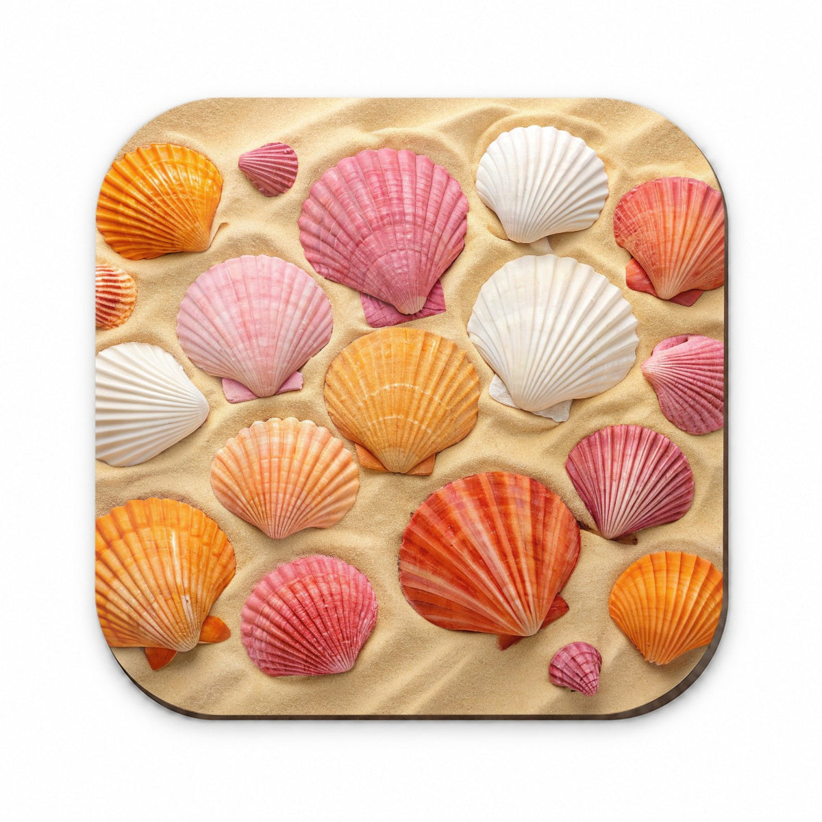 Seashells On Sandy Beach Background Fridge Magnet