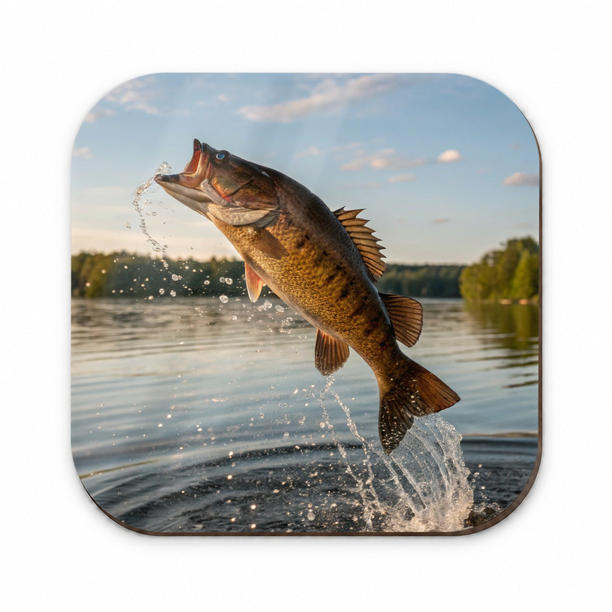 Smallmouth Bass Fish Jumping River Fishing Fridge Magnet