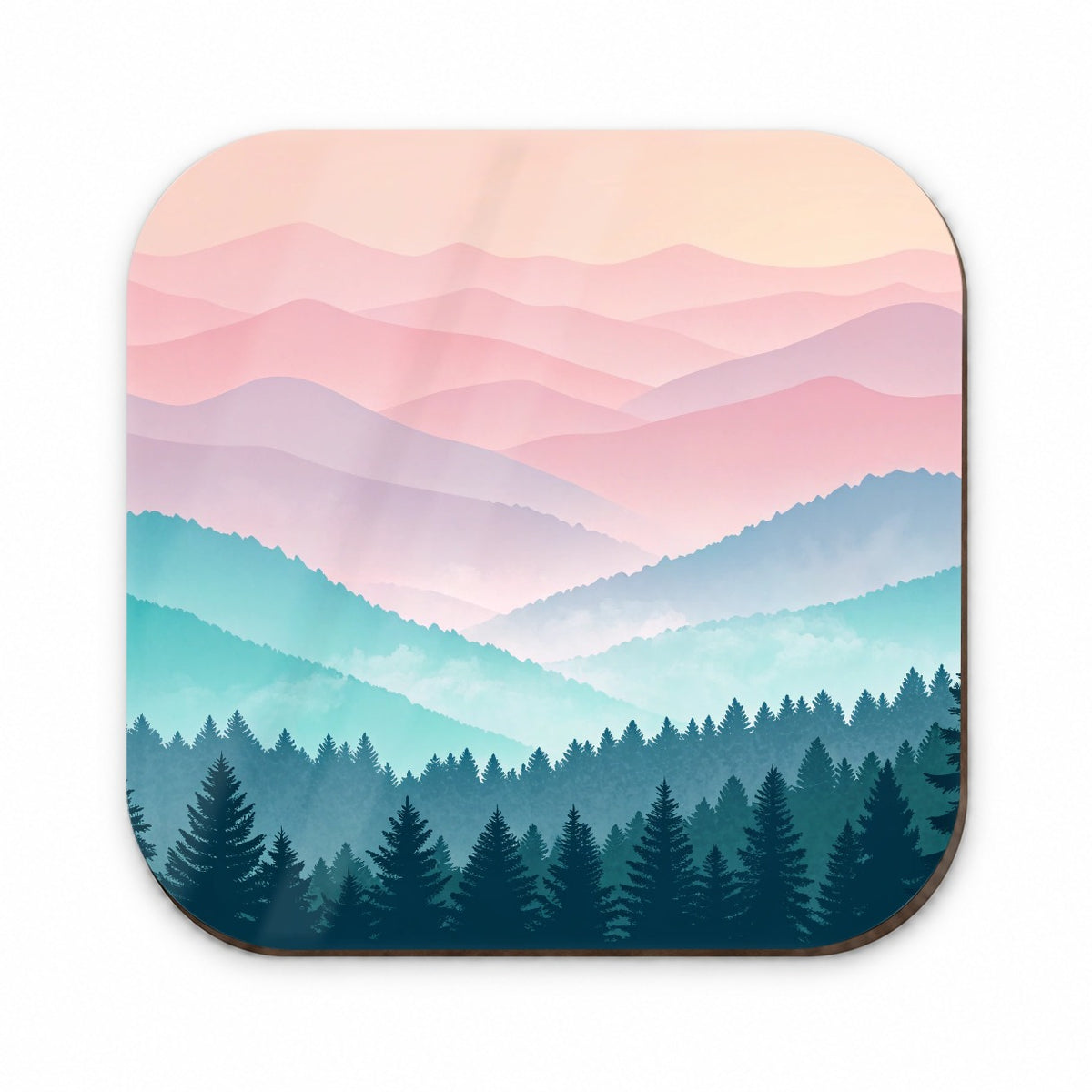 Soft Gradient Pastels Hills Trees Fridge Magnet