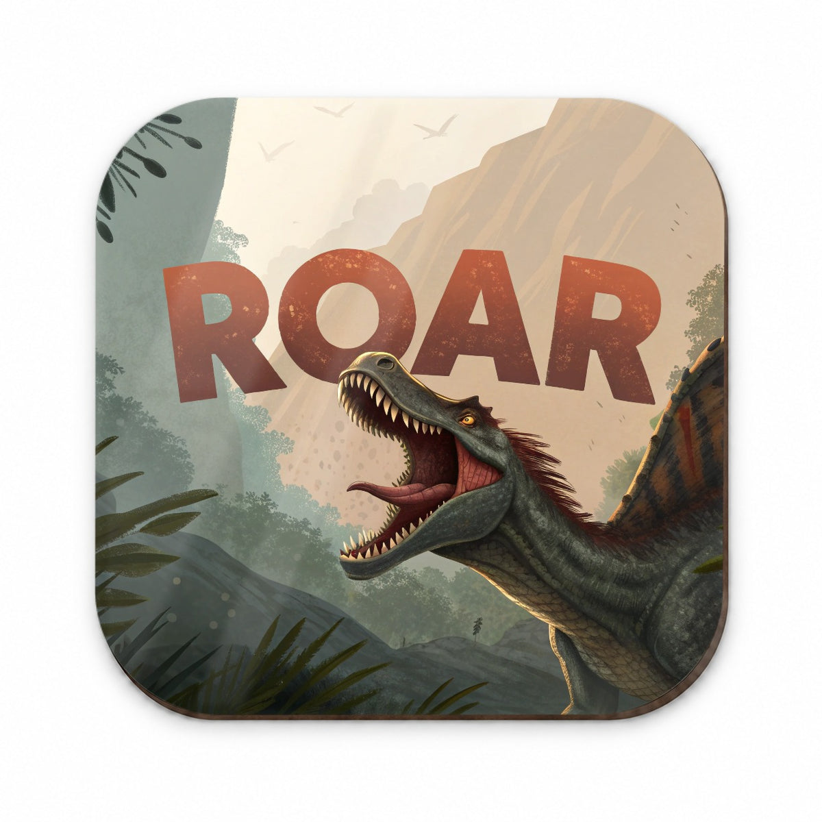 Spinosaurus Roar Bold Text Dinosaur Fridge Magnet