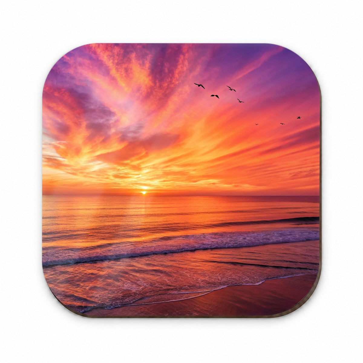 Sunrise Sunset Over The Ocean Beach Fridge Magnet